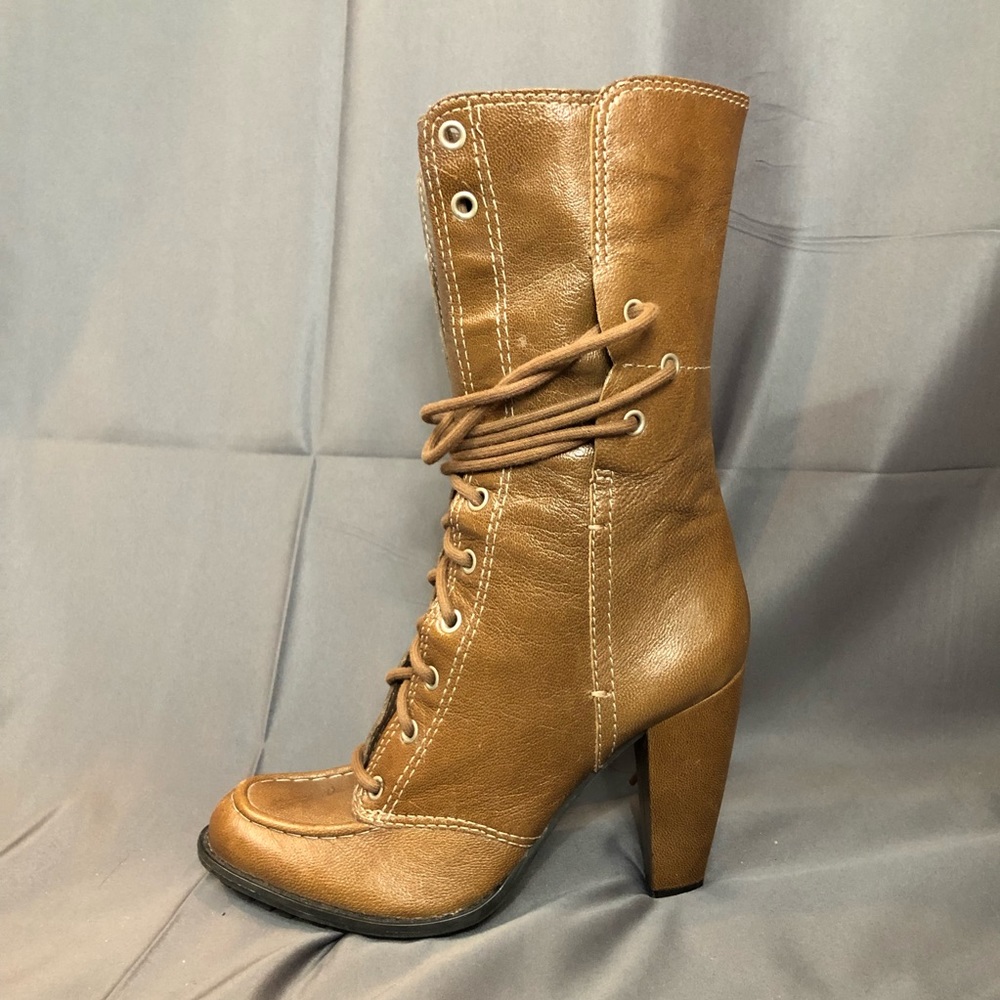 Size 7 Mid Calf Lace up boots 7 For All Man Kind